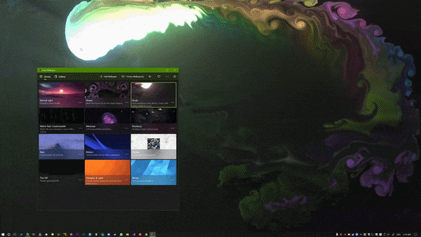 Lively Wallpaper preview showing animated desktop wallpapers on Windows